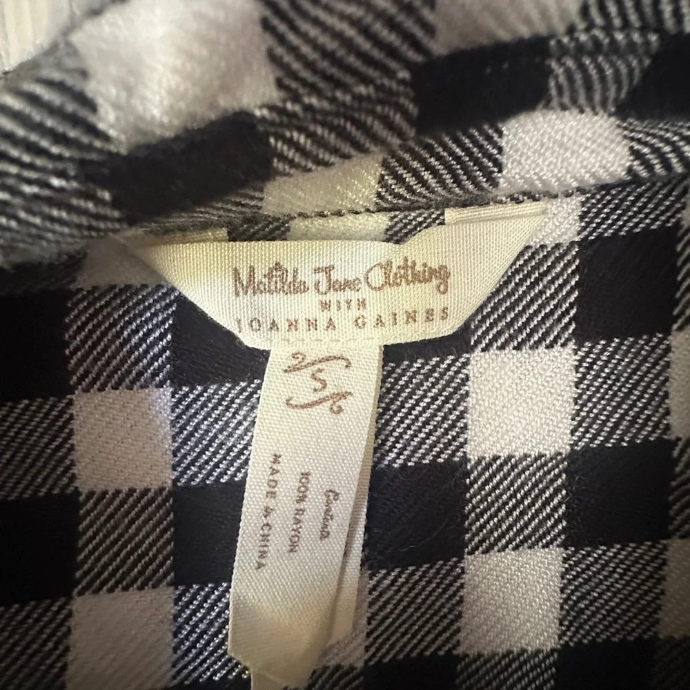 Matilda Jane Black & White Gingham Button-Up Shirt - Picture 2 of 2